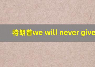 特朗普we will never give up